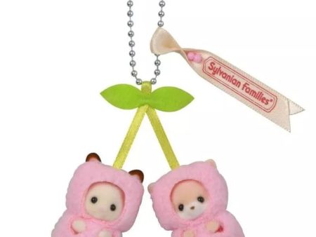 Epoch Sylvanian Families Chocolate Rabbit & Fennec Baby Cherry Keychain JAPAN Online now