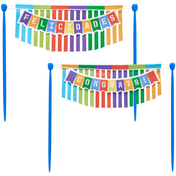 Felicidades Congrats! Banner Dessert Layon Topper Discount