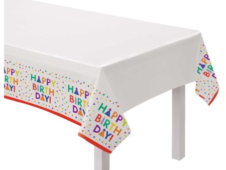 Confetti Time Birthday Plastic Table Cover, 54  x 84 , 1ct Discount