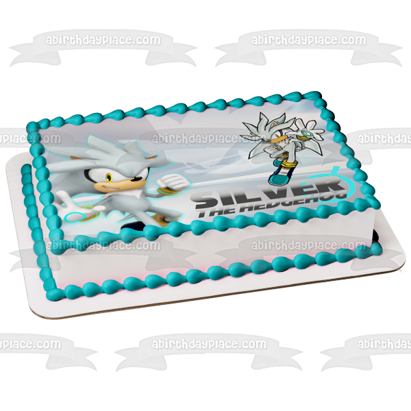 Silver the Hedgehog Customizable Edible Cake Topper Image ABPID57508 For Sale