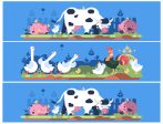 Farm Animals Cow Pig Goose and a Chicken Edible Cake Topper Image Strips ABPID57502 For Discount