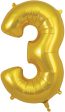 Oaktree 34  Numeral 3 Balloon - Gold Online Hot Sale