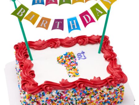 Happy Birthday Banner Layon Dessert Decoration Topper Cheap