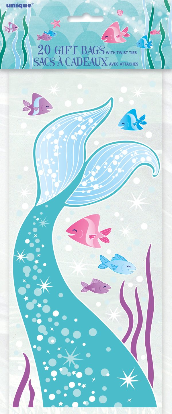 Mermaid Cellophane Bags, 5 x11 , 20ct Online