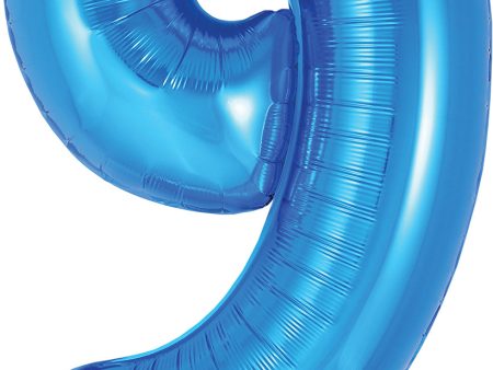 Oaktree 34  Numeral 9 Balloon - Blue For Cheap