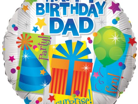 Happy Birthday Dad 18  Foil Balloon, 1ct Supply