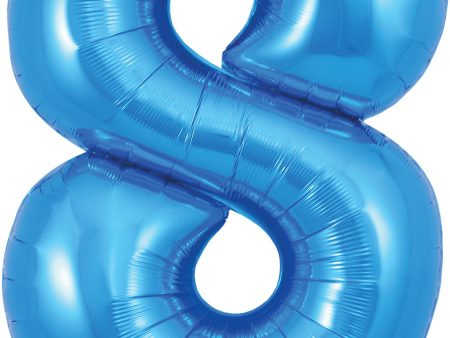 Oaktree 34  Numeral 8 Balloon - Blue For Sale