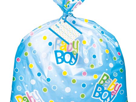 Blue Polka Dots Baby Shower Gift Bag, 44 x36 , 1ct on Sale