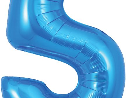 Oaktree 34  Numeral 5 Balloon - Blue Fashion