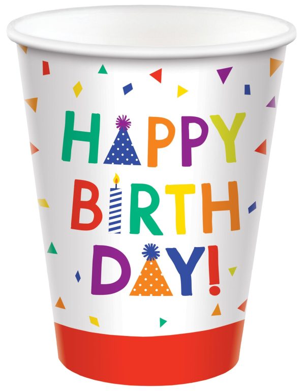 Confetti Time Birthday 9oz Paper Cups, 8ct Discount