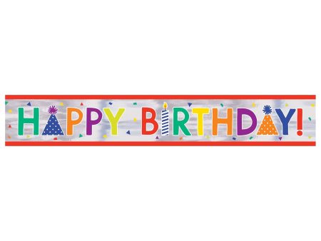 Confetti Time Birthday Foil Banner, 1ct Fashion