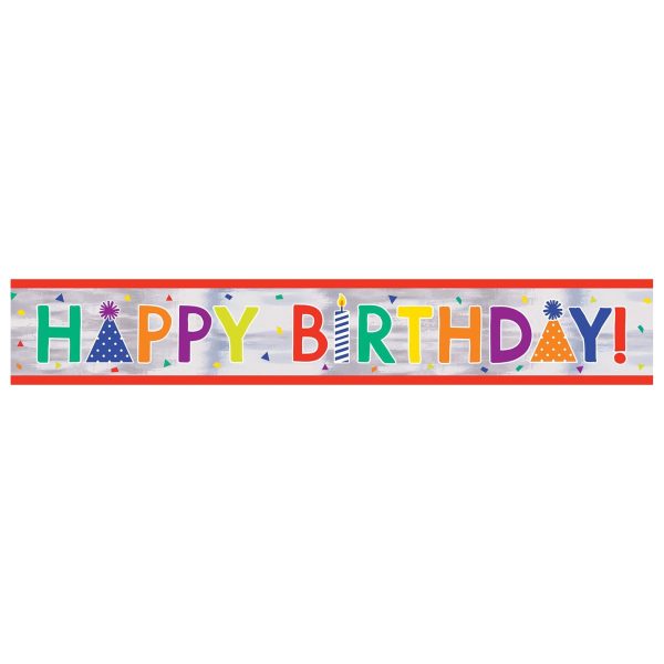 Confetti Time Birthday Foil Banner, 1ct Fashion