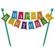 Happy Birthday Banner Layon Dessert Decoration Topper Cheap