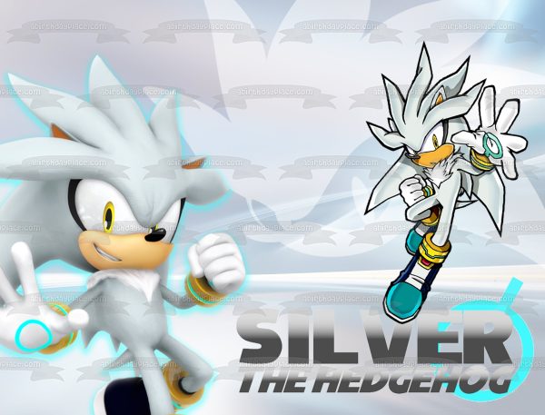 Silver the Hedgehog Customizable Edible Cake Topper Image ABPID57508 For Sale