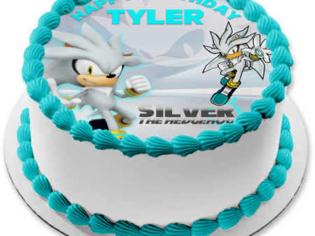 Silver the Hedgehog Customizable Edible Cake Topper Image ABPID57508 For Sale