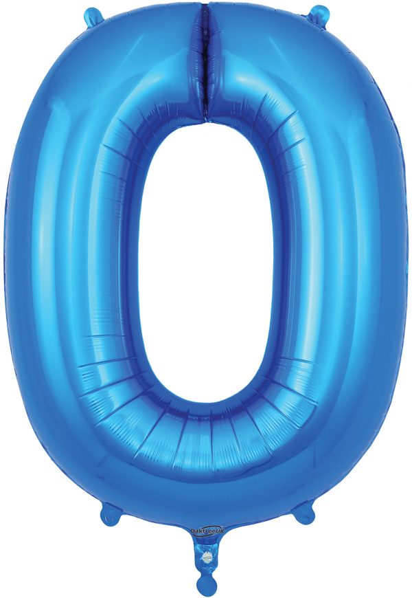 Oaktree 34  Numeral 0 Balloon - Blue Supply