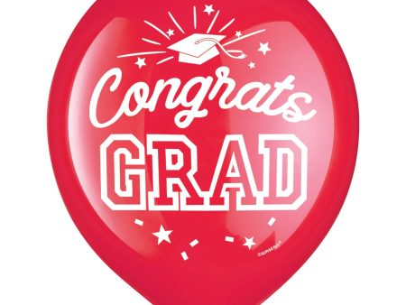 Grad 12  Latex Balloons - Red, 15ct on Sale