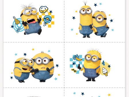 Minions 2 Color Tattoo Sheets, 4ct Online Sale