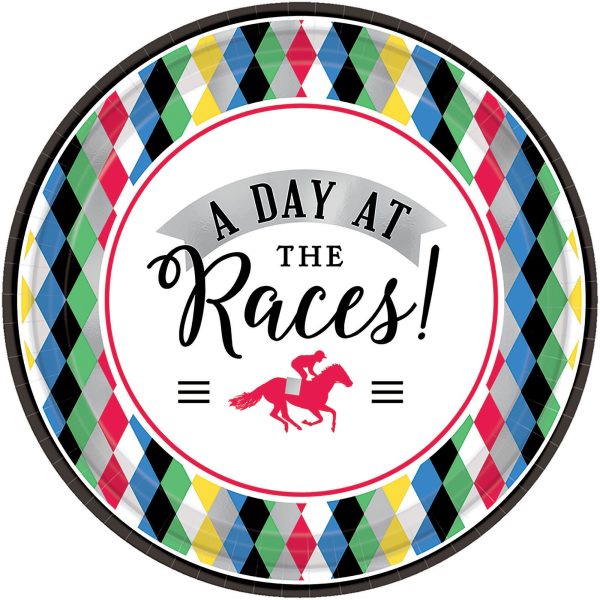 Derby Day 7  Round Plates, 8ct For Cheap