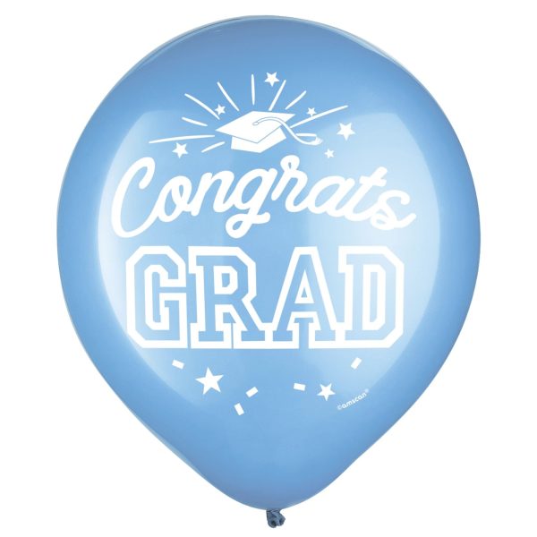 Grad 12  Latex Balloons - Powder Blue, 15ct For Sale