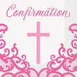 Fancy Pink Cross Confirmation Luncheon Napkins, 16ct Online Hot Sale