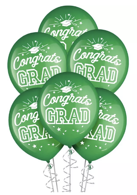 Grad 12  Latex Balloons - Green, 15ct Cheap