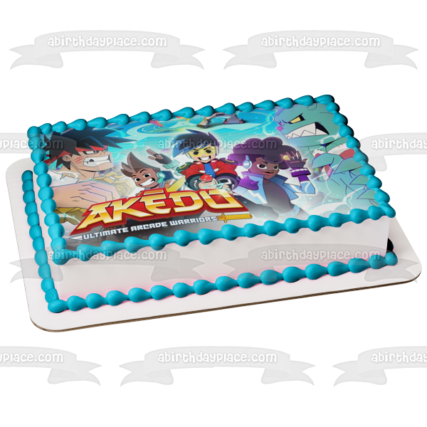 Akedo Arcade Warriors Joystick Edible Cake Topper Image ABPID57492 Hot on Sale