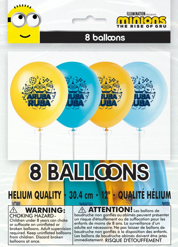 Minions 2 12  Latex Balloons, 8ct Supply