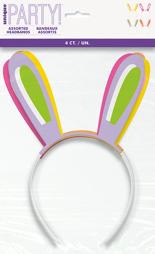 Easter Bunny Ear Headbands, 4ct Supply