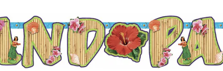 Club Luau Illustrated Letter Banner, 1ct For Sale