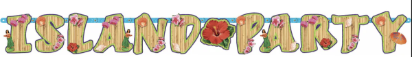 Club Luau Illustrated Letter Banner, 1ct For Sale