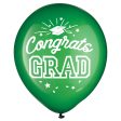 Grad 12  Latex Balloons - Green, 15ct Cheap