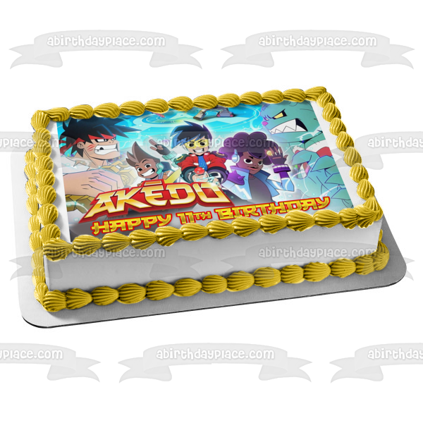 Akedo Arcade Warriors Joystick Edible Cake Topper Image ABPID57492 Hot on Sale