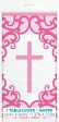 Fancy Pink Cross Rectangular Plastic Table Cover, 54  x 84 , 1ct For Discount